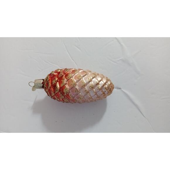Old World Christmas Pinecone Glass Ornament OWC Sparkles Gold Glitter - Picture 9 of 9
